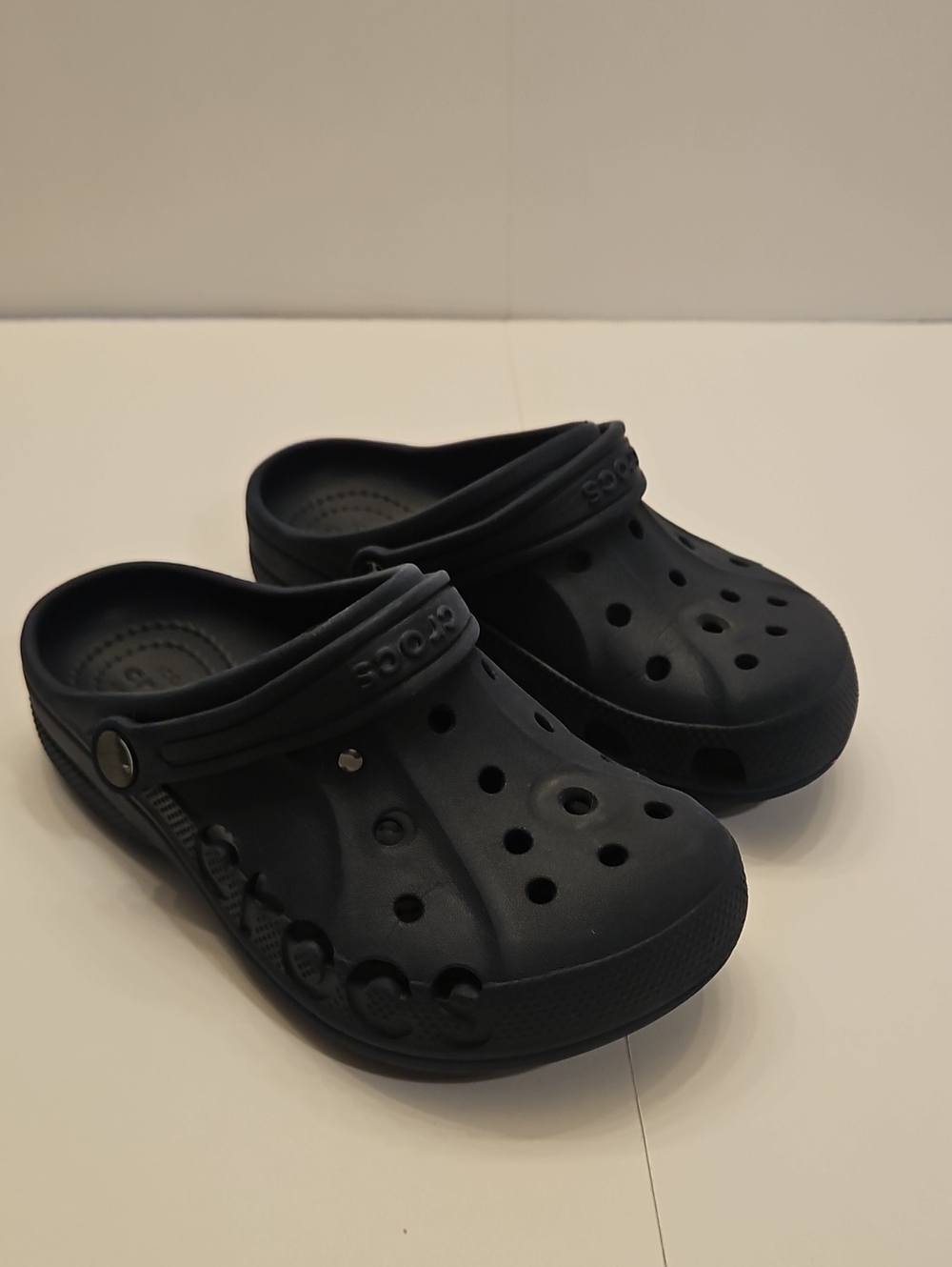 Crocs Kids Navy Blue Casual Clog Shoes J2 GUC